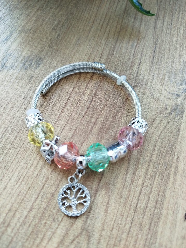 çelik Pandora Renkli Boncuklu Bohem Kadın Bileklik - Görsel 2