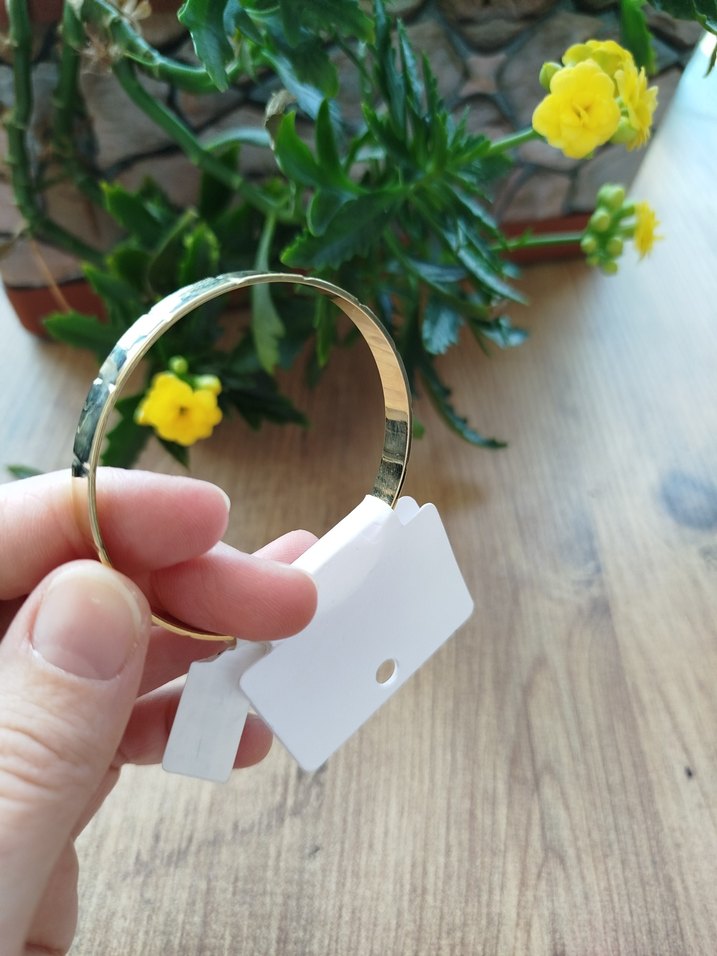 çelik Altın Renk Minimalist Kadın Bileklik - Görsel 2