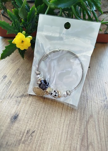 Çelik Gri Bohem Taşlı  Pandora Kadın Bileklik - Görsel 2