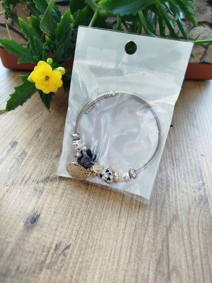 Çelik Gri Bohem Taşlı  Pandora Kadın Bileklik - Görsel 2