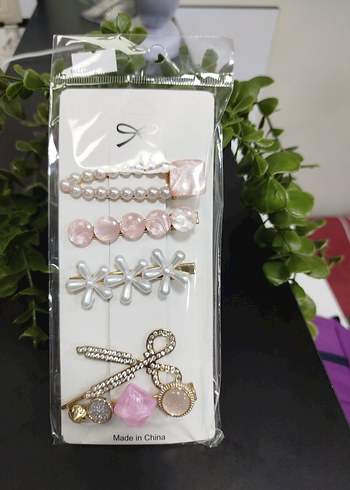 Pembe Boncuklu Bohem Saç Tokaları Seti - Görsel 2