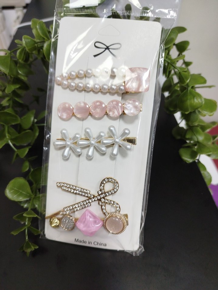 Pembe Boncuklu Bohem Saç Tokaları Seti - Görsel 3