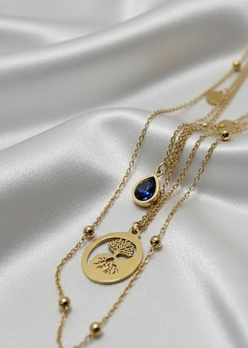 Altın Renkli Kısa Zincirli Bohem Kadın Kolye - Görsel 2