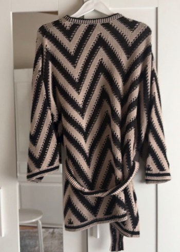 Çizgili Uzun Kollu Triko Kadın Hırka - Görsel 2