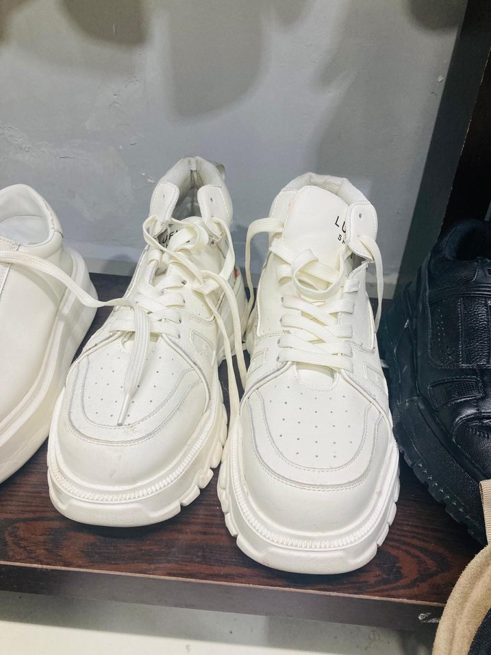 Beyaz Bağcıklı Platform Erkek Spor Ayakkabı - Görsel 2