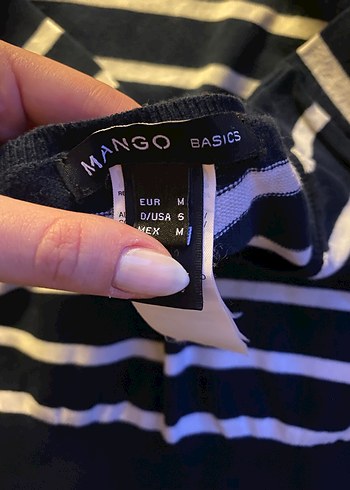 Lacivert Çizgili Mini Triko Elbise - Görsel 2