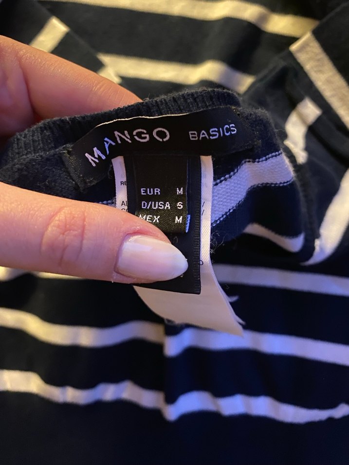 Lacivert Çizgili Mini Triko Elbise - Görsel 2