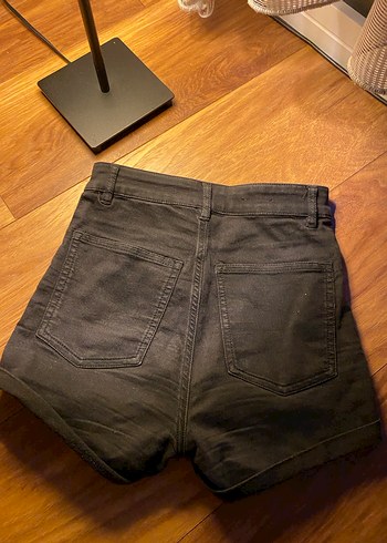 Kadın Siyah Mini Denim Şort - Görsel 2