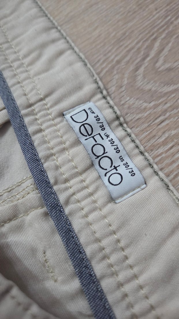 DeFacto Erkek Slim Fit Krem Pantolon - Görsel 5