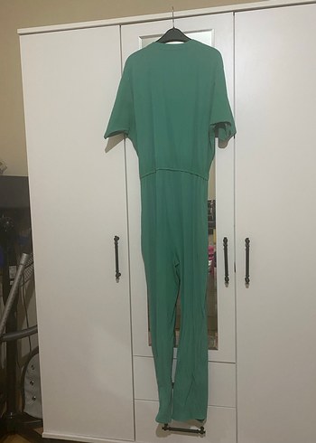 Yeşil Düğmeli Kadın Tulum - Görsel 2