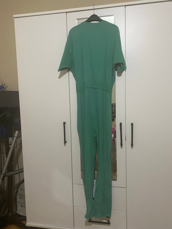 Yeşil Düğmeli Kadın Tulum - Görsel 2