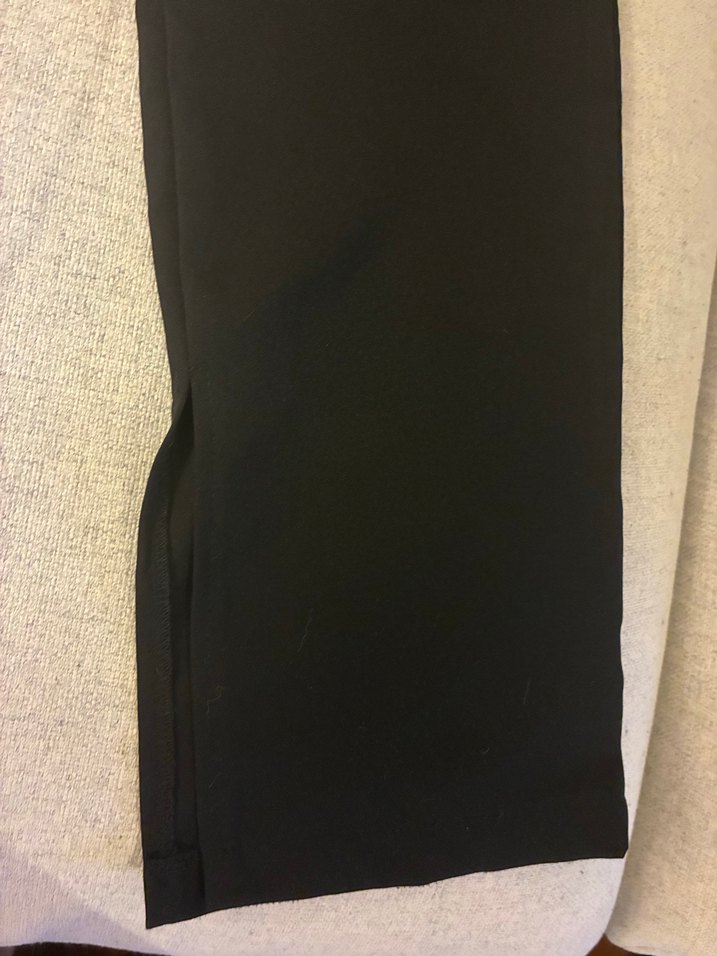 Siyah Kadın Kumaş Pantolon Yandan Fermuarlı - Görsel 2