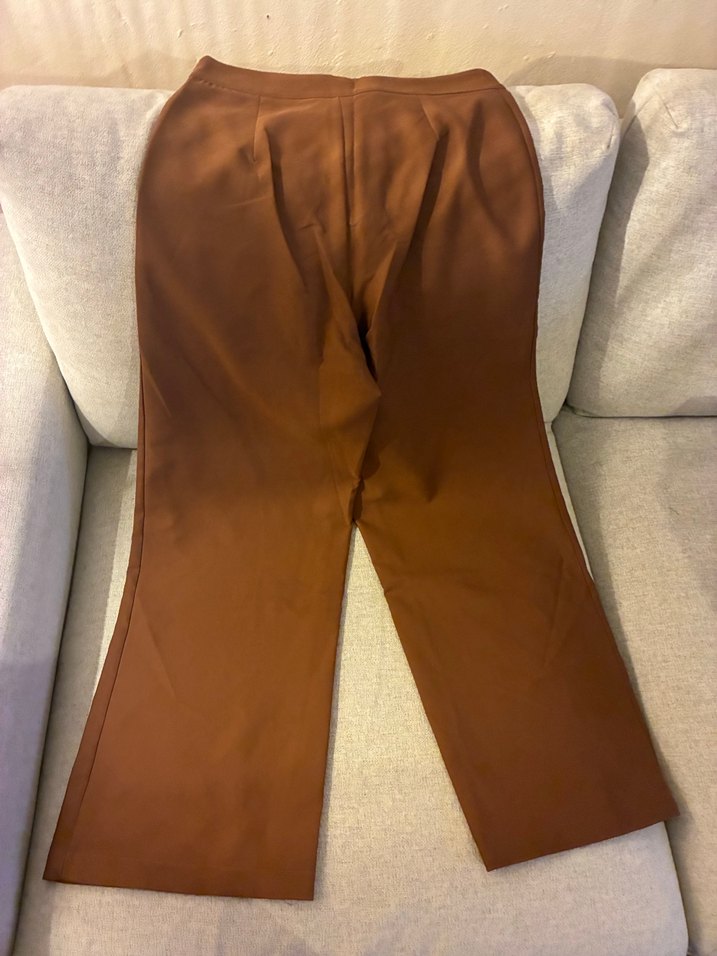 Kadın  Kahverengi Kumaş Pantolon - Görsel 3