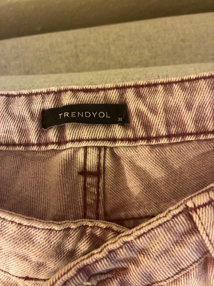 Pembe Yıkamalı Mom Jean - Görsel 3