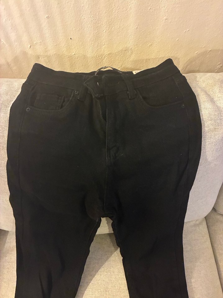 Kadın Siyah Dar Kesim Normal Boy Pantolon - Görsel 2