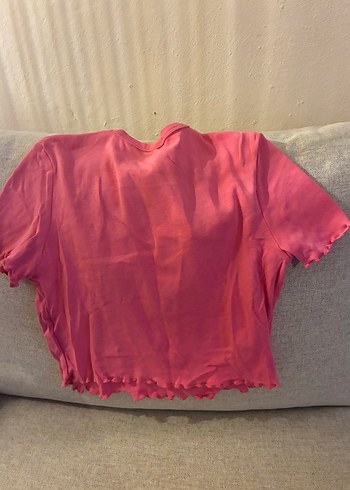 Pembe Baskılı Crop Top - Görsel 3