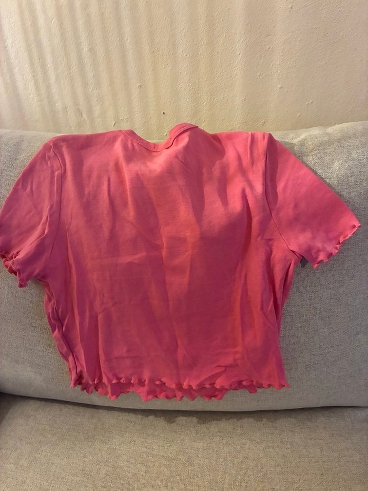 Pembe Baskılı Crop Top - Görsel 3