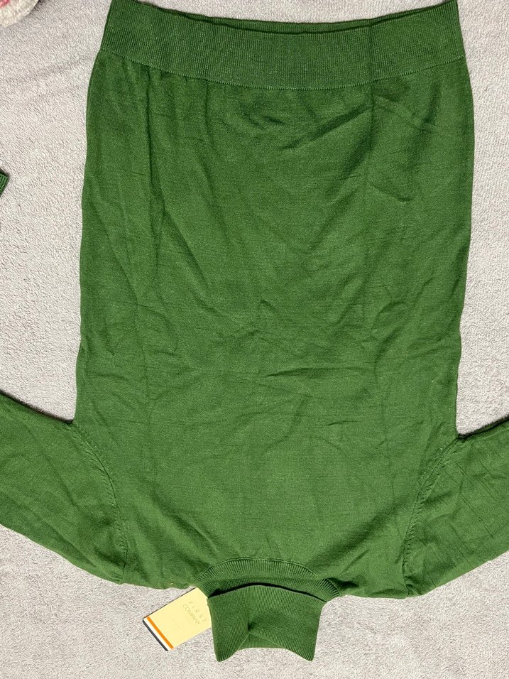 Kadın Yeşil Boğazlı İnce Triko Kazak - Görsel 2