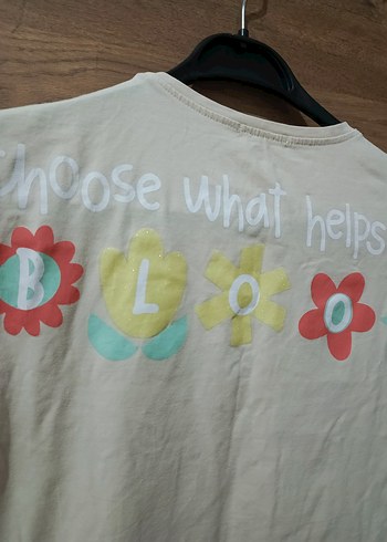 Krem Kız Çocuk Pamuklu Baskılı Tişört - Görsel 4