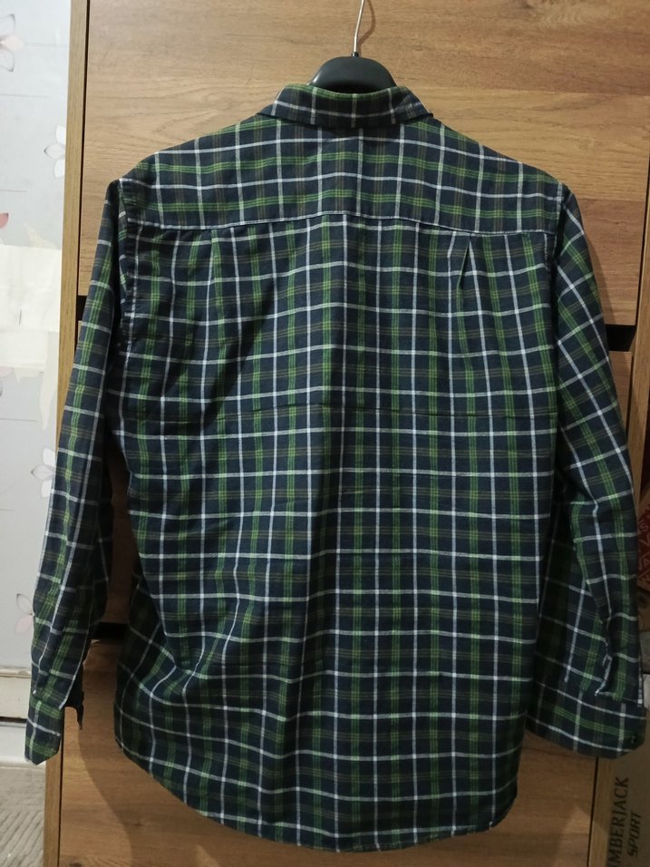 Düğmeli Uzun Kollu Yeşil Erkek Gömlek - Görsel 4