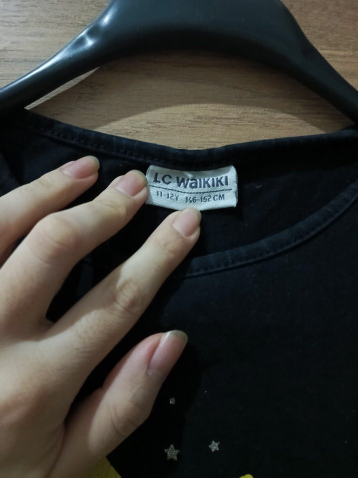 Kız Çocuk Uzun Kollu Simli Baskılı Tişört - Görsel 3