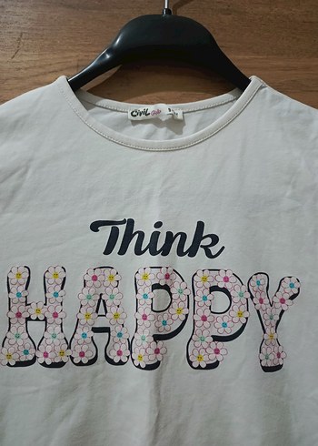 Kız Çocuk Payetli Uzun Kollu Beyaz Tişört - Görsel 2