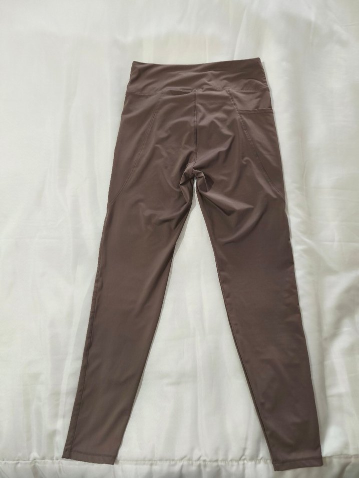 Düz Bej Kadın Tayt, Kemerli, Günlük - Görsel 2