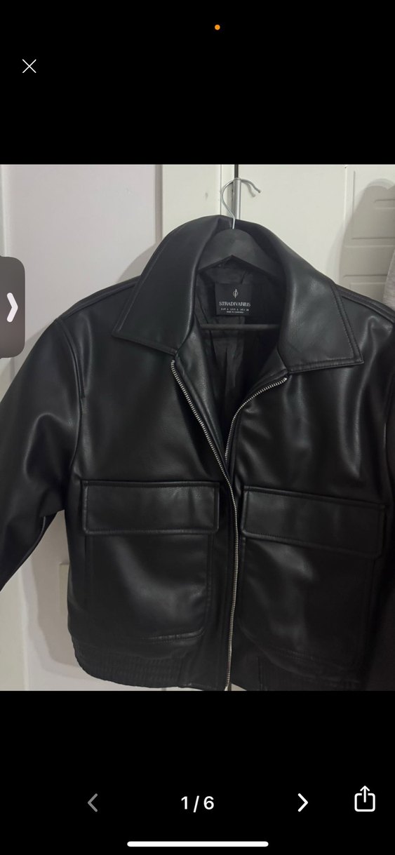 Siyah Deri Kadın Ceket - Görsel 2