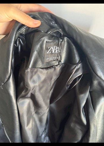 Kadın Siyah Deri Kemerli Ceket - Görsel 2