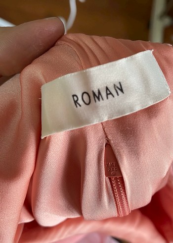 Pudra Pembe Drapeli Straplez Elbise - Görsel 2