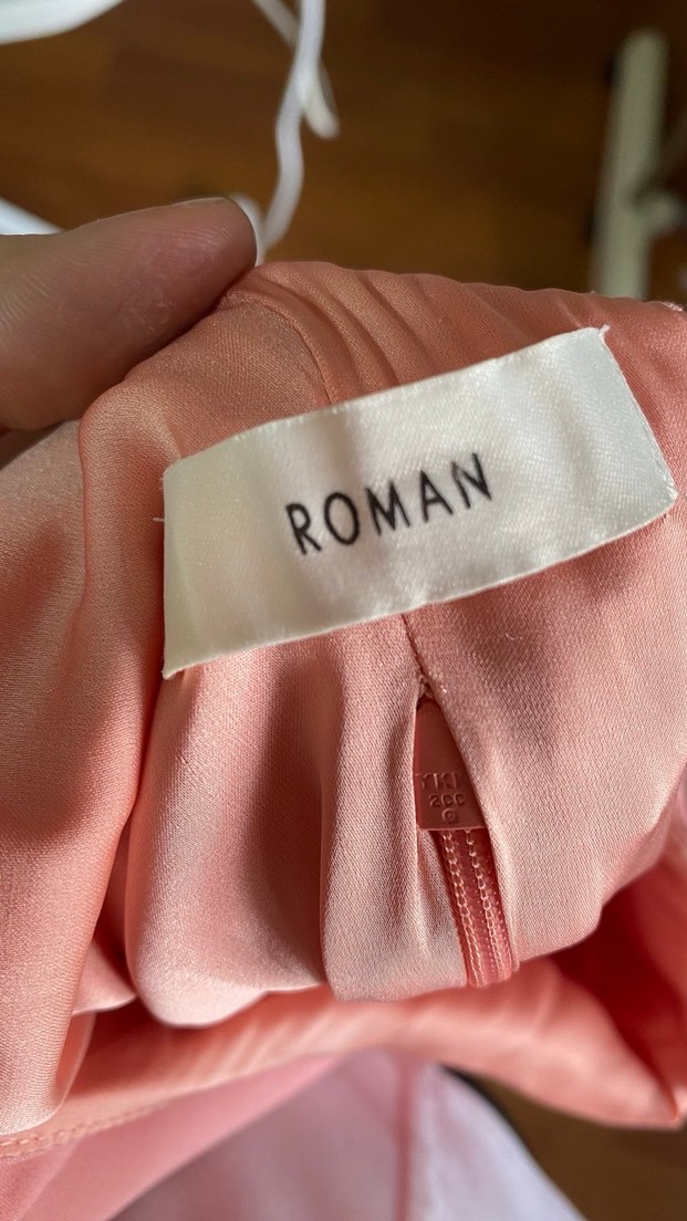 Pudra Pembe Drapeli Straplez Elbise - Görsel 2