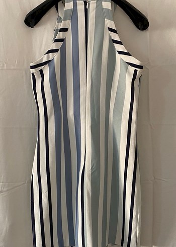 Çizgili Mini Kolsuz Elbise - Görsel 2
