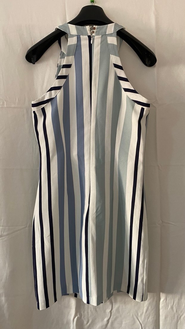 Çizgili Mini Kolsuz Elbise - Görsel 2