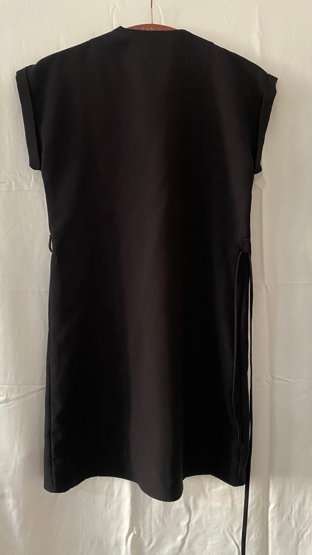 Siyah Mini Düğmeli Kadın Elbise - Görsel 2