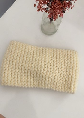 Beyaz Örgü Kadın Saç Bandı - Görsel 2