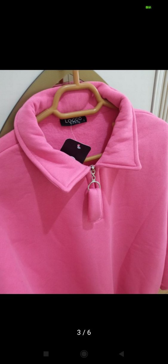 Bayan owersize Fermuarlı Sweatshirt - Görsel 3