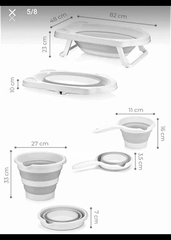 3 lü katlanan küvet seti - Görsel 3