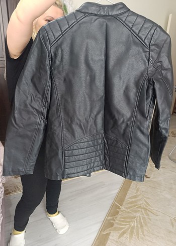 Erkek çocuk siyah deri ceket LC Waikiki Rock Punk Rozeti - Görsel 2