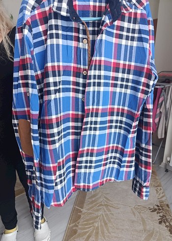 Renkli Kareli Uzun Kollu erkek Gömlek - Görsel 2