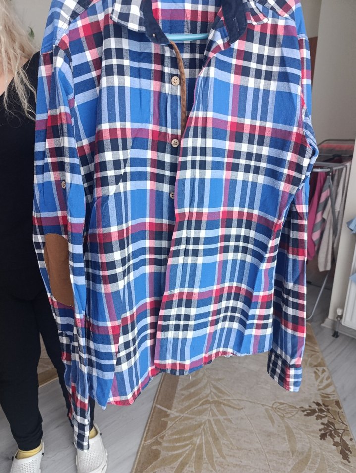 Renkli Kareli Uzun Kollu erkek Gömlek - Görsel 2