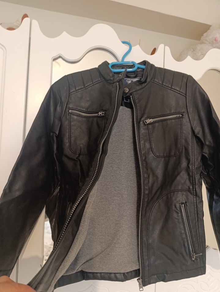 Erkek çocuk deri ceket (9-10 yaşa uygun) - Görsel 4