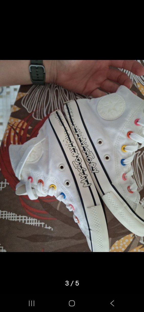 CONVERSE 35 NO Bağcıklı Beyaz Renkli Orjinal - Görsel 3