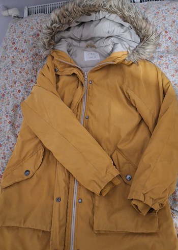 ZARA 11 12 YAŞ hardal rengi Kaban - Görsel 4