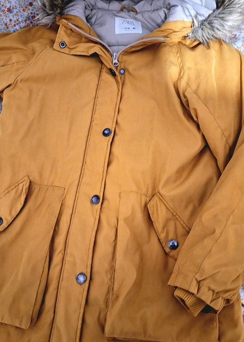 ZARA 11 12 YAŞ hardal rengi Kaban - Görsel 3