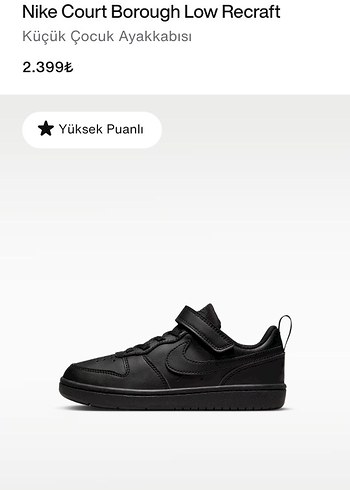 NIKE 28 NO Erkek Çocuk Siyah Cırtlı Günlük Spor Ayakkabı - Görsel 4