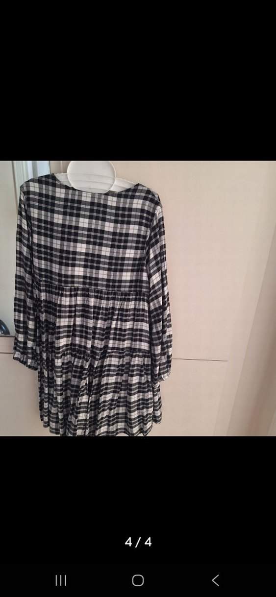 ZARA 10 YAŞ Ekose Elbise Pilili Midi Boy - Görsel 4