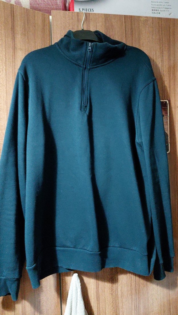 Mavi Yarım Fermuarlı Yüksek Yakalı Erkek Polar - Görsel 2