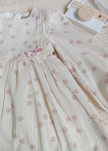 Çiçekli Müslin Elbise - Görsel 4