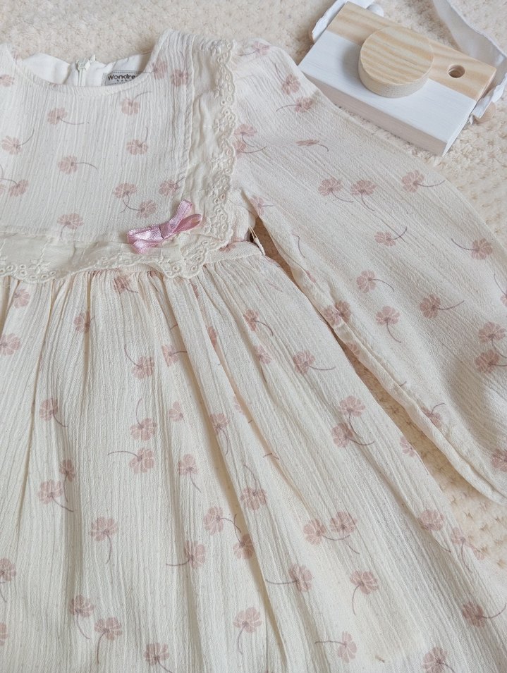 Çiçekli Müslin Elbise - Görsel 4