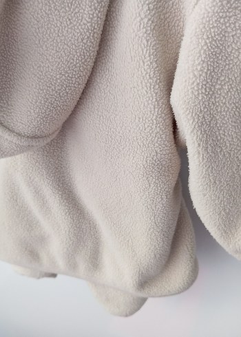 Kız Çocuk Bej Peluş Sweatshirt Kapüşonlu - Görsel 3